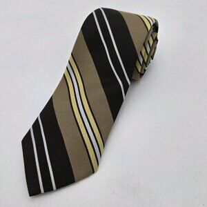 Vintage‎ Sears Classic Collection Tie Striped Brown Yellow Dwight Schrute 3.5 W